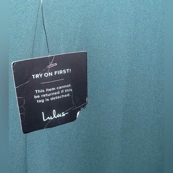 NWT Lulus elegant solid dark green gown - Picture 8 of 9